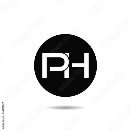 Letter PH Logo Design with shadow