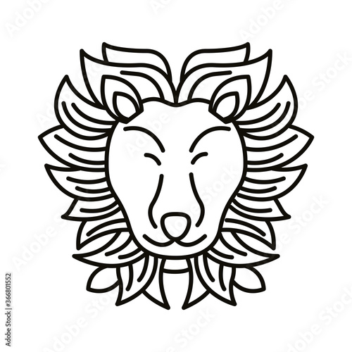 leo zodiac sign line style icon