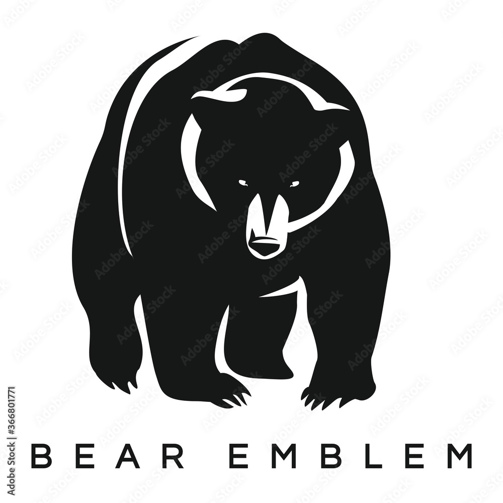 Obraz premium Bear emblem - vector illustration on white background.