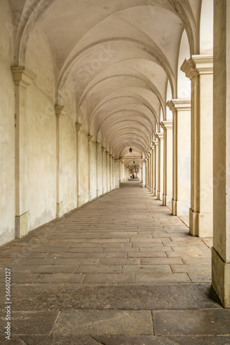 Porch facing the Basilica of the Madonna di Monte Berico, Vicenza - Italy