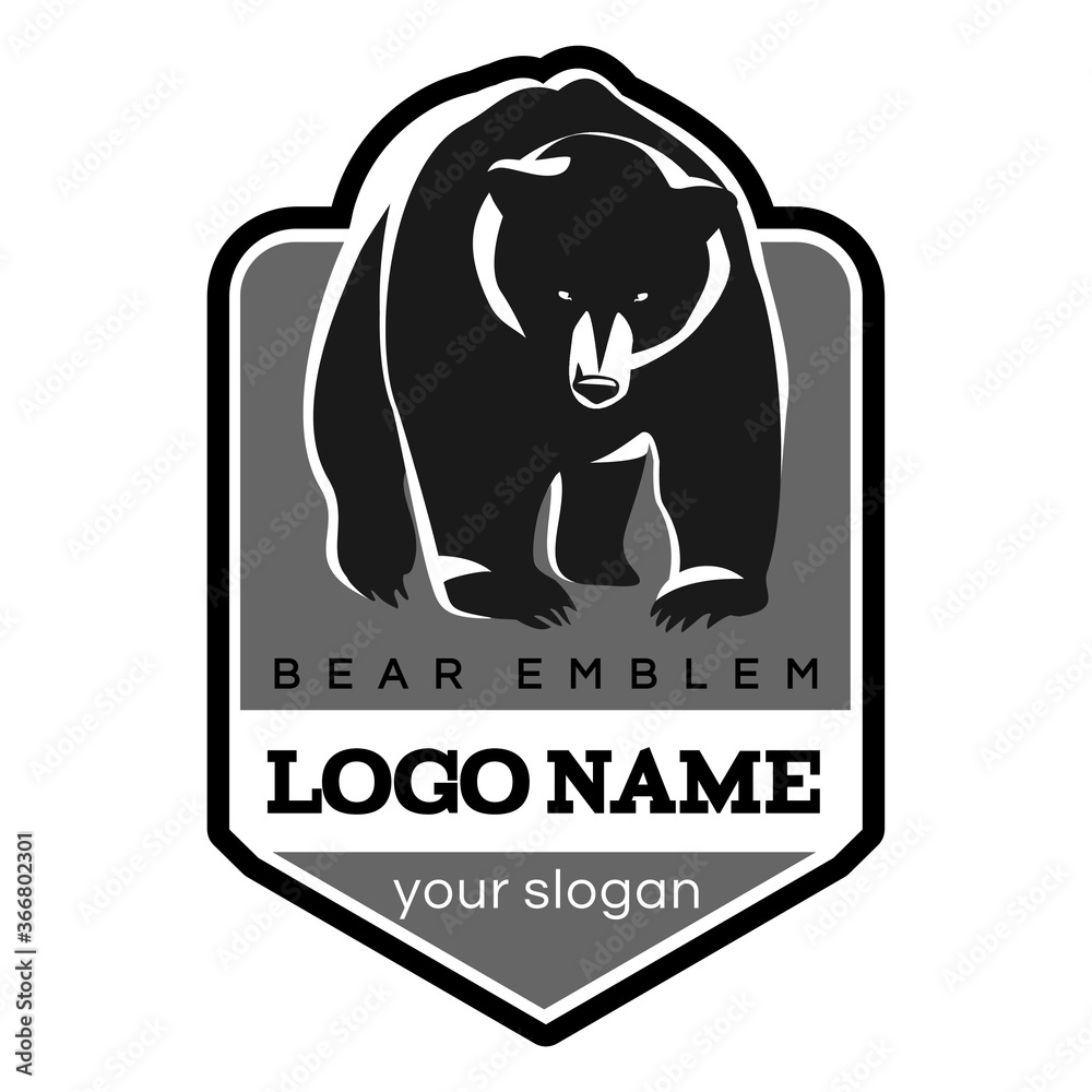 Obraz premium Bear-vector illustration, emblem design on white background