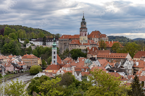 Wallpaper Mural český krumlov, Czech republic. Castle tower from the patio of State Castle, the most famous symbol of Cesky Krumlov, South Bohemia Torontodigital.ca