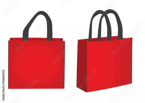 Red shopping bag. vector illustration