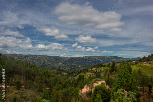 Colombian landscapes. Green mountains in Colombia, Latin America