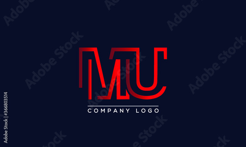 Creative Letters MU or UM Logo Design Vector Template. Initial Letters MU Logo Design