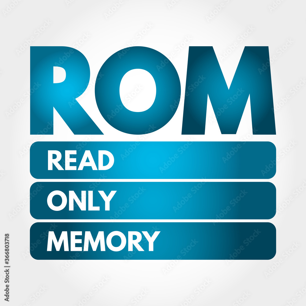 Rom Read Only Memory Acronym Technology Concept Background Stock Vector Adobe Stock