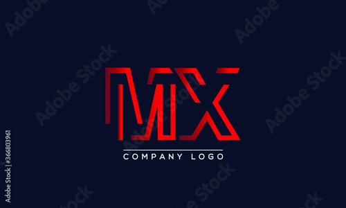 Creative Letters MX Logo Design Vector Template. Initial Letters MX Logo Design photo