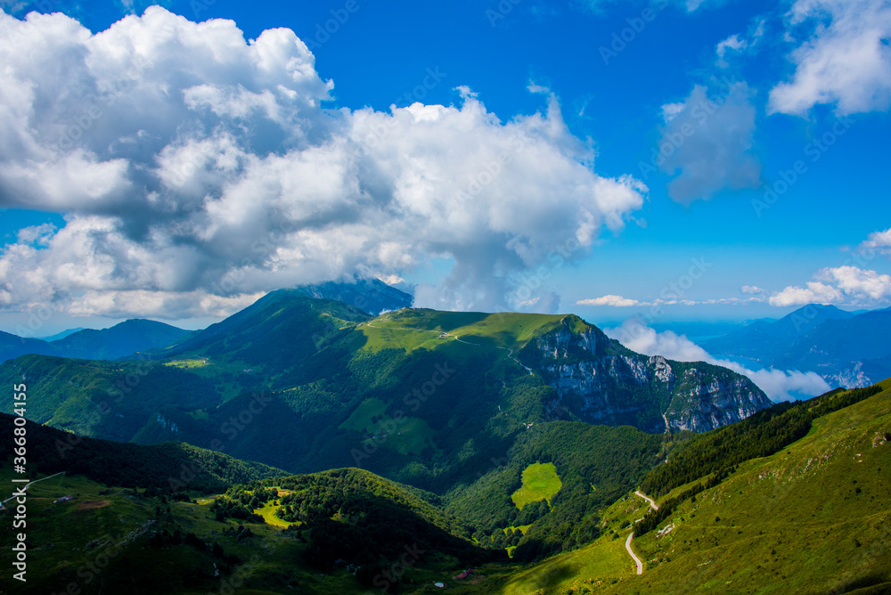 flower fields mountain peaks and clouds two flower fields mountain peaks and clouds two