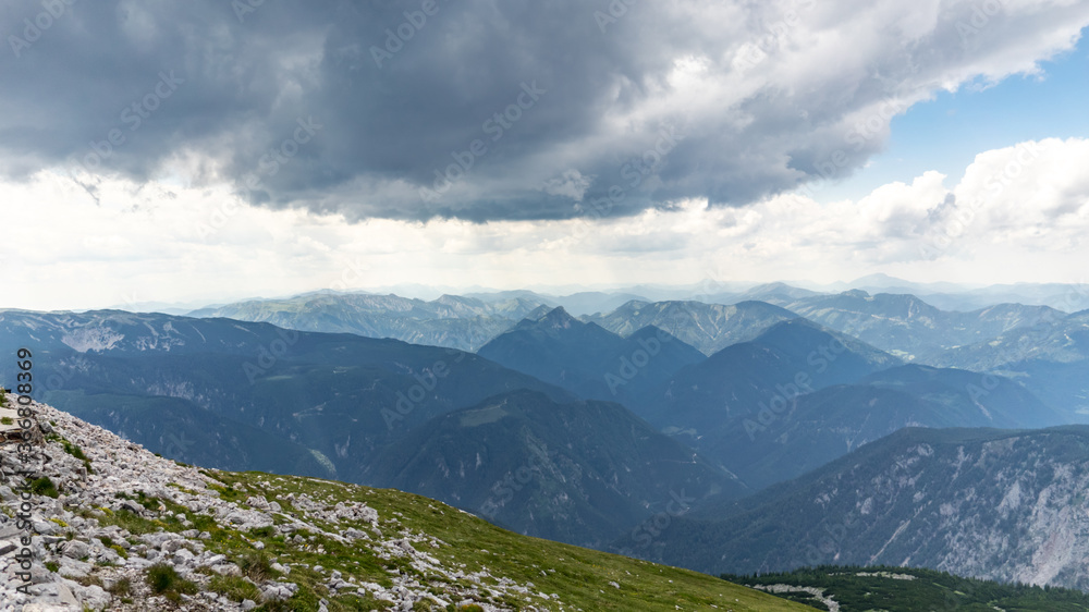 View from the Hochschneeberg mountain to the Alps View from the Hochschneeberg mountain to the Alps