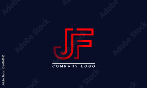 Creative Letters JF Logo Design Vector Template. Initial Letters JF Logo Design