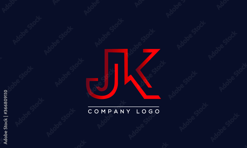 Creative Letters JK Logo Design Vector Template. Initial Letters JK ...