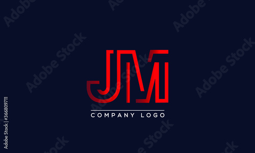 Creative Letters JM Logo Design Vector Template. Initial Letters JM Logo Design