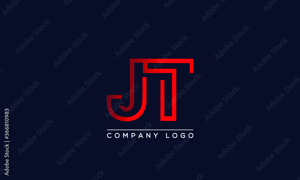 Creative Letters JT Logo Design Vector Template. Initial Letters JT Logo Design Creative Letters JT Logo Design Vector Template. Initial Letters JT Logo Design