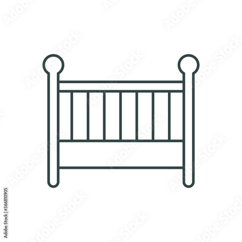 baby line icon, baby cot
