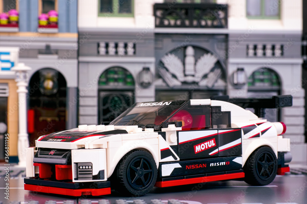 Tambov, Russian Federation - June 25, 2020 Lego Nissan GT-R NISMO car by  LEGO Speed Champions in the Lego city street. Studio shot. Stock Photo |  Adobe Stock