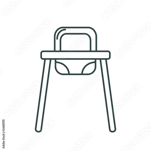 baby line icon, baby chair for feeding
