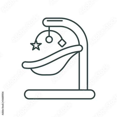 baby line icon, baby electric cradle