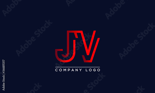 Creative Letters JV Logo Design Vector Template. Initial Letters JV Logo Design