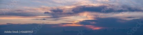 Sunset dusk sky with clouds (high resolution wide background panorama).