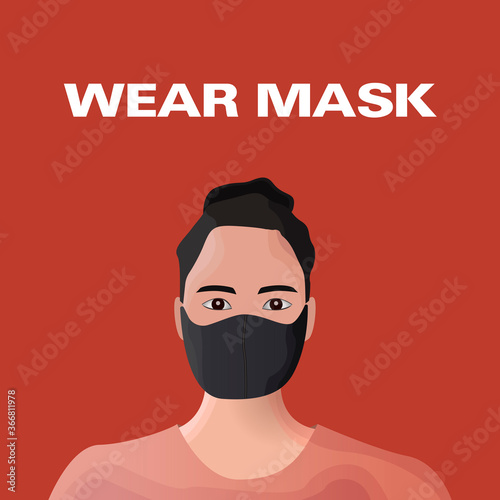 Girl masked / wear mask.