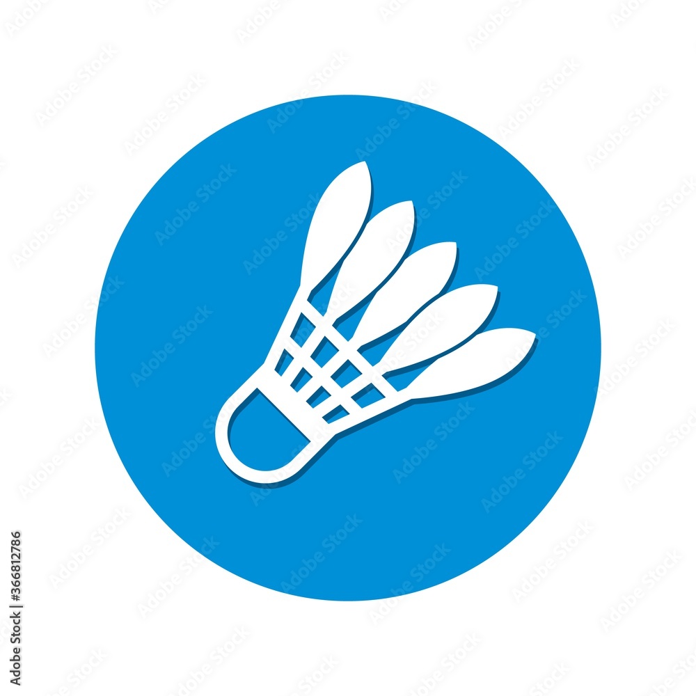 Vector badminton shuttlecocks stylized icon with feathers in circle. Vector badminton shuttlecocks stylized icon with feathers in circle.