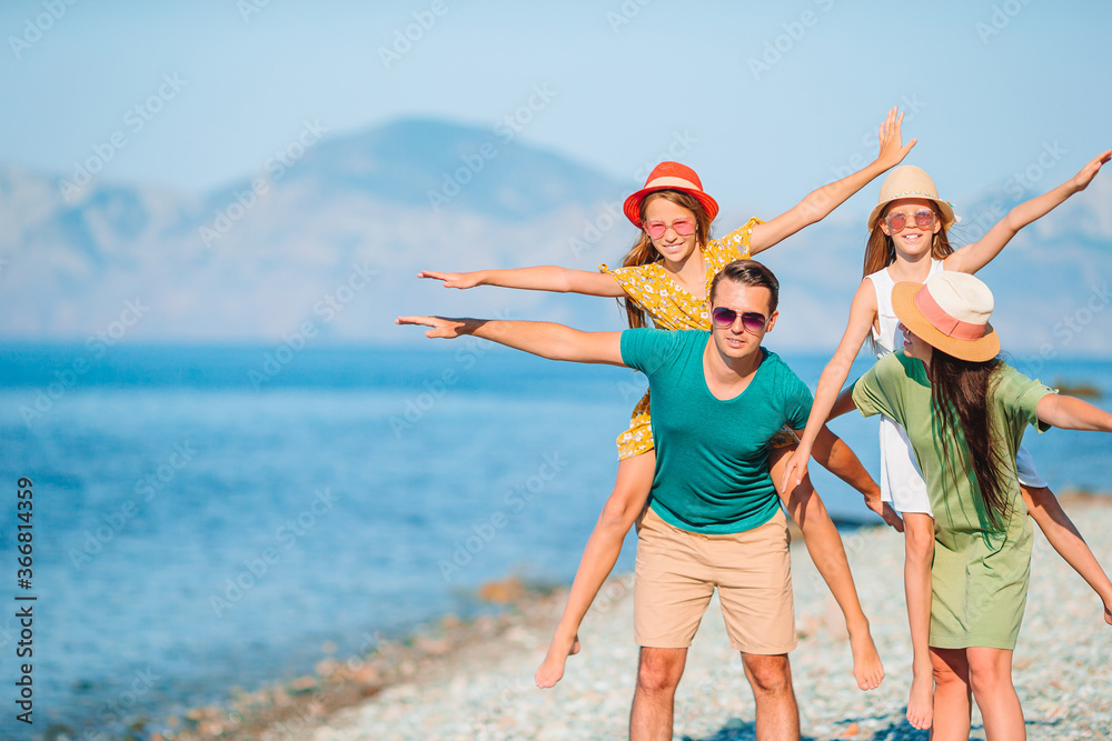 Young family on vacation have a lot of fun Young family on vacation have a lot of fun