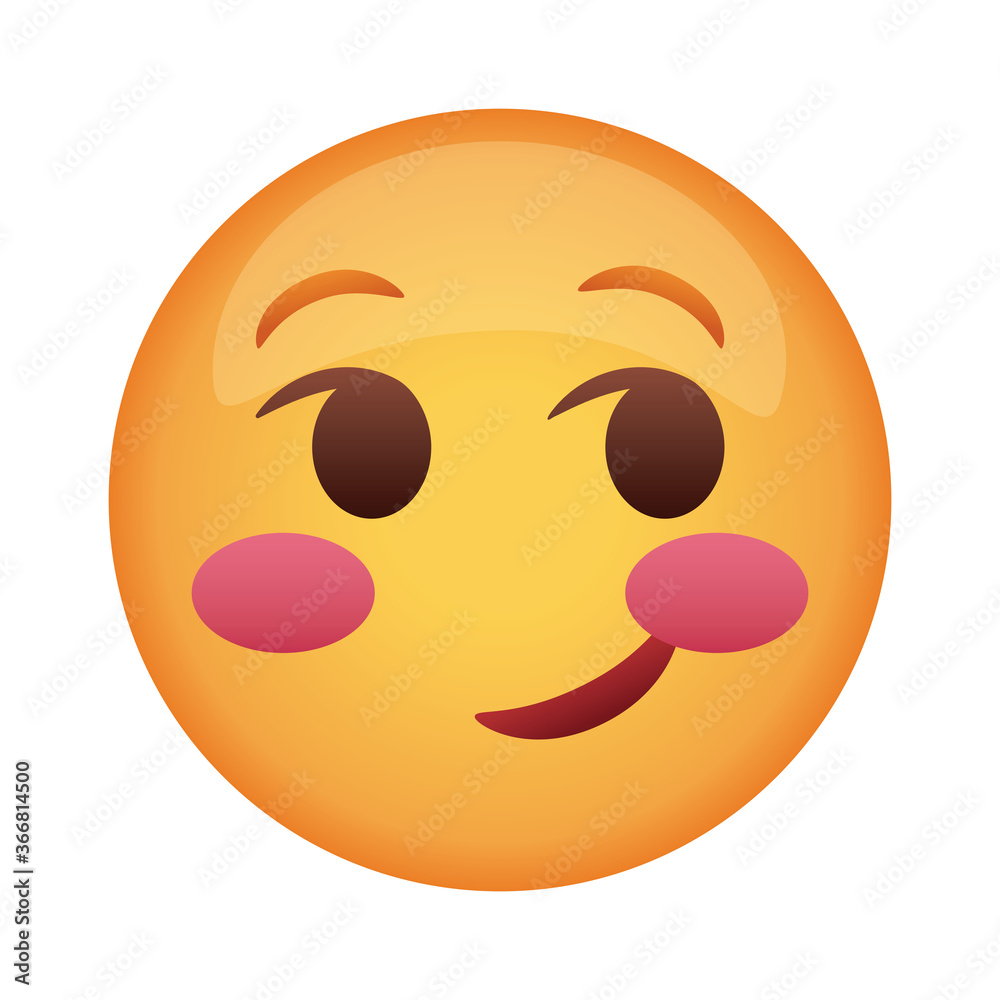 Fototapeta premium doubtful emoji face classic flat style icon