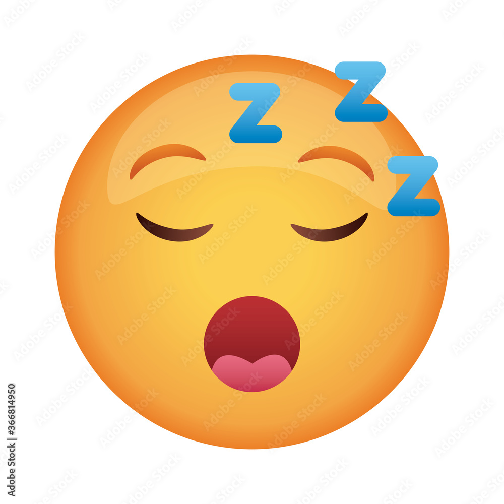 Fototapeta premium asleep emoji face classic flat style icon