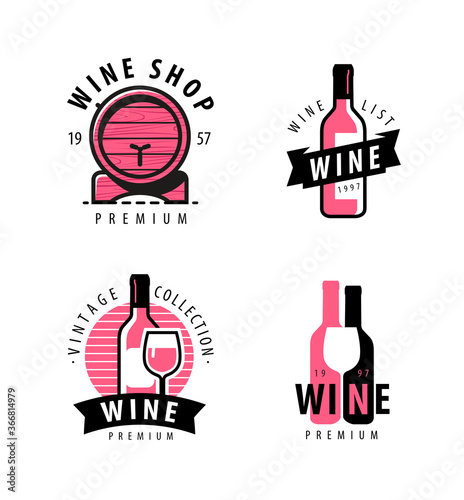 Wine symbol or label. Winery, restaurant, drink concept