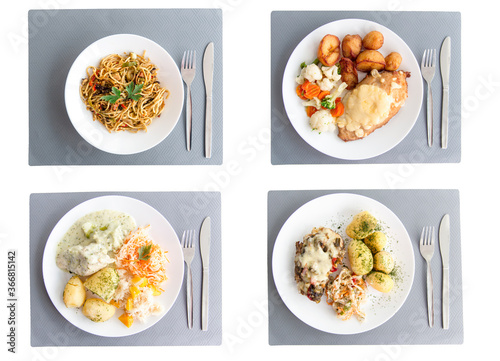 Jedzenie - zestaw obiadowy - zdjęcie z góry