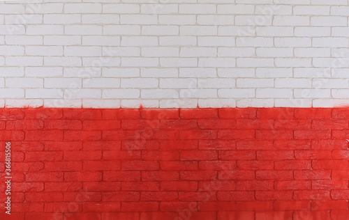 brick wall texture painted in red and white