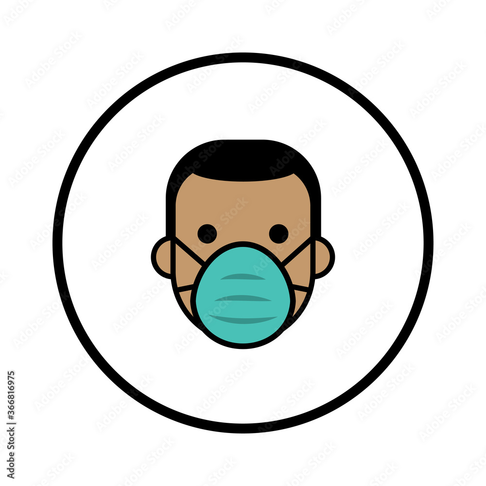 Man in face mask line icon, vector pictogram of pandemic virus prevention. Protection wear from coronavirus, air pollution, dust, flu illustration. Sign for medical equipment store. Wear your mask. Man in face mask line icon, vector pictogram of pandemic virus prevention. Protection wear from coronavirus, air pollution, dust, flu illustration. Sign for medical equipment store. Wear your mask.