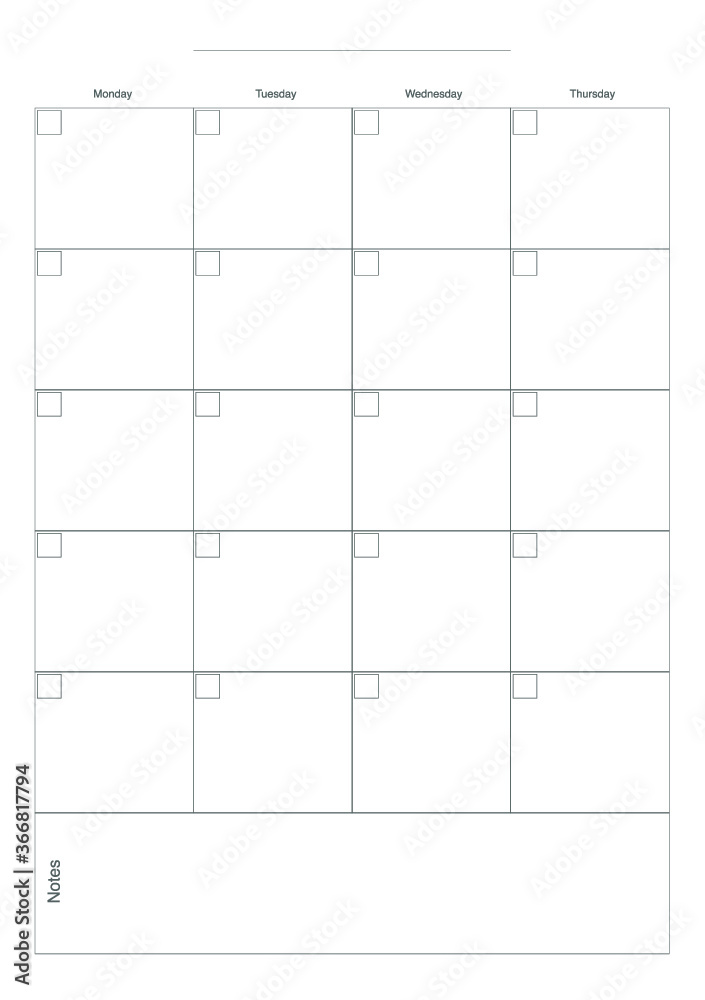 Simple template of planner sheets, vector Simple template of planner sheets, vector