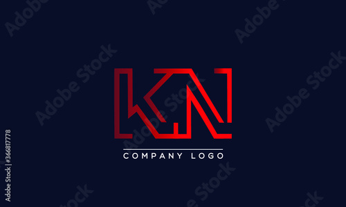 Creative letter KN Logo Design Vector Template. Initial Letter KN Logo Design