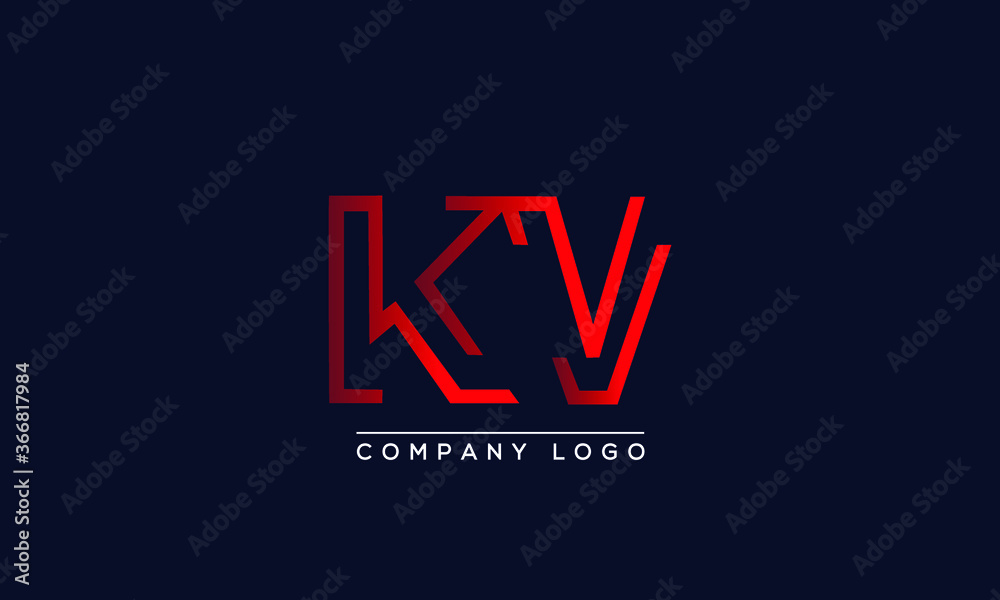 Creative letter KV or VK Logo Design Vector Template. Initial Letter KV Logo Design Creative letter KV or VK Logo Design Vector Template. Initial Letter KV Logo Design