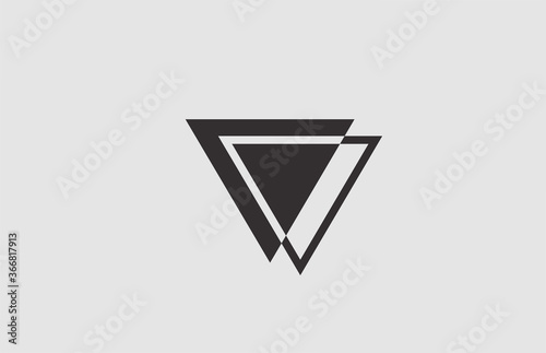 Free Download geometric black white V alphabet letter logo icon for business. Simple design for company - GFXLoad