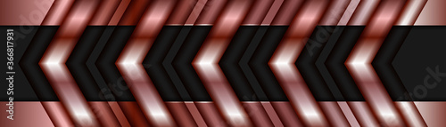 Abstract realistic silver pink glossy metallic cyber lights on dark black hexagon mesh luxury futuristic background