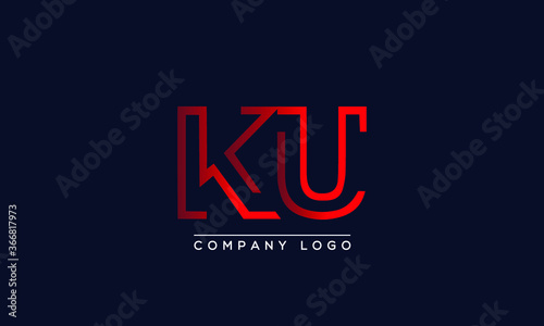 Creative letter KU or UK Logo Design Vector Template. Initial Letter KU Logo Design photo