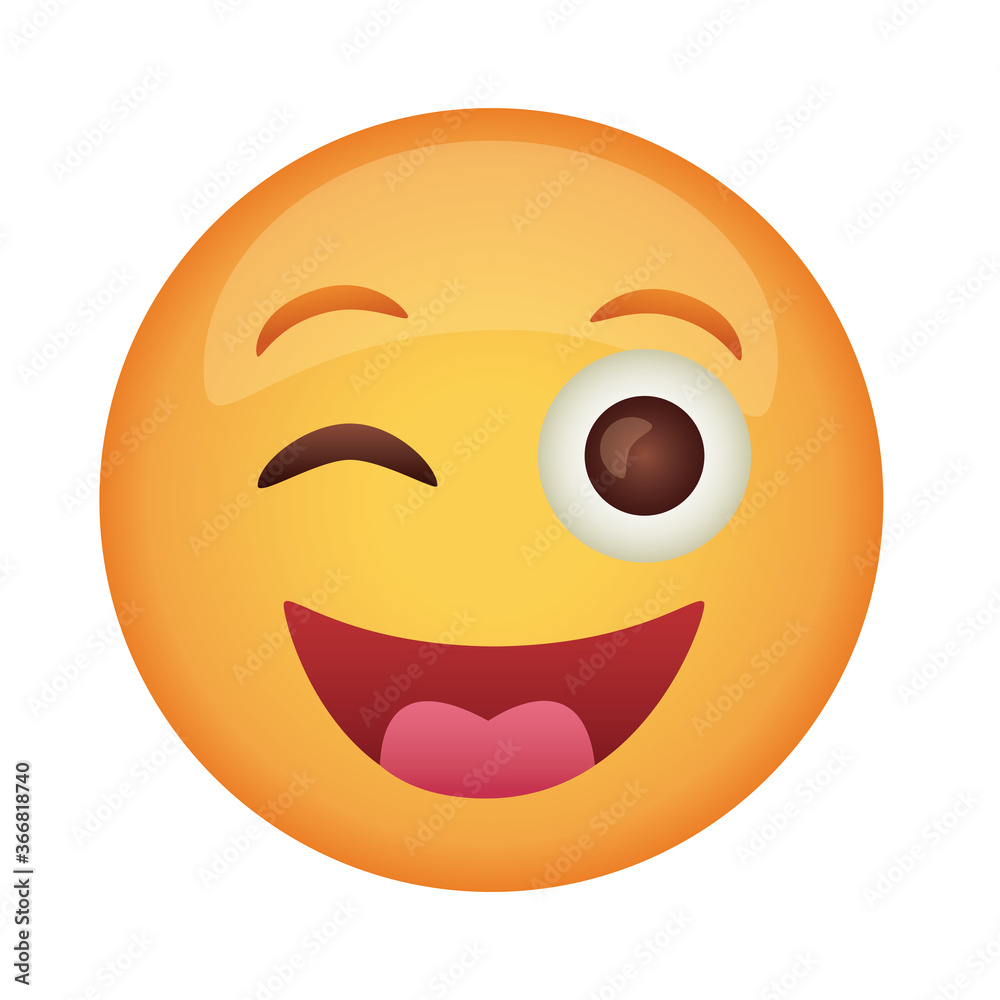 happy emoji face classic flat style icon
