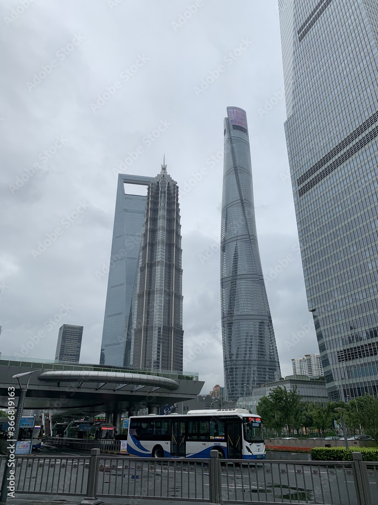 Grattes-ciel du quartier de Pudong à Shanghai, Chine