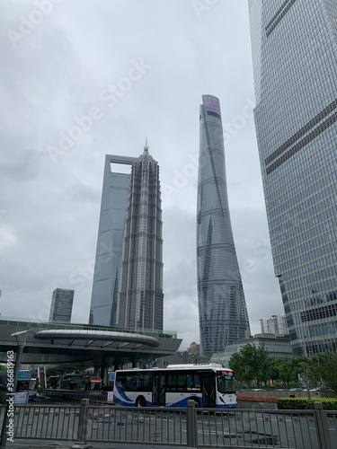 Grattes-ciel du quartier de Pudong    Shanghai  Chine
