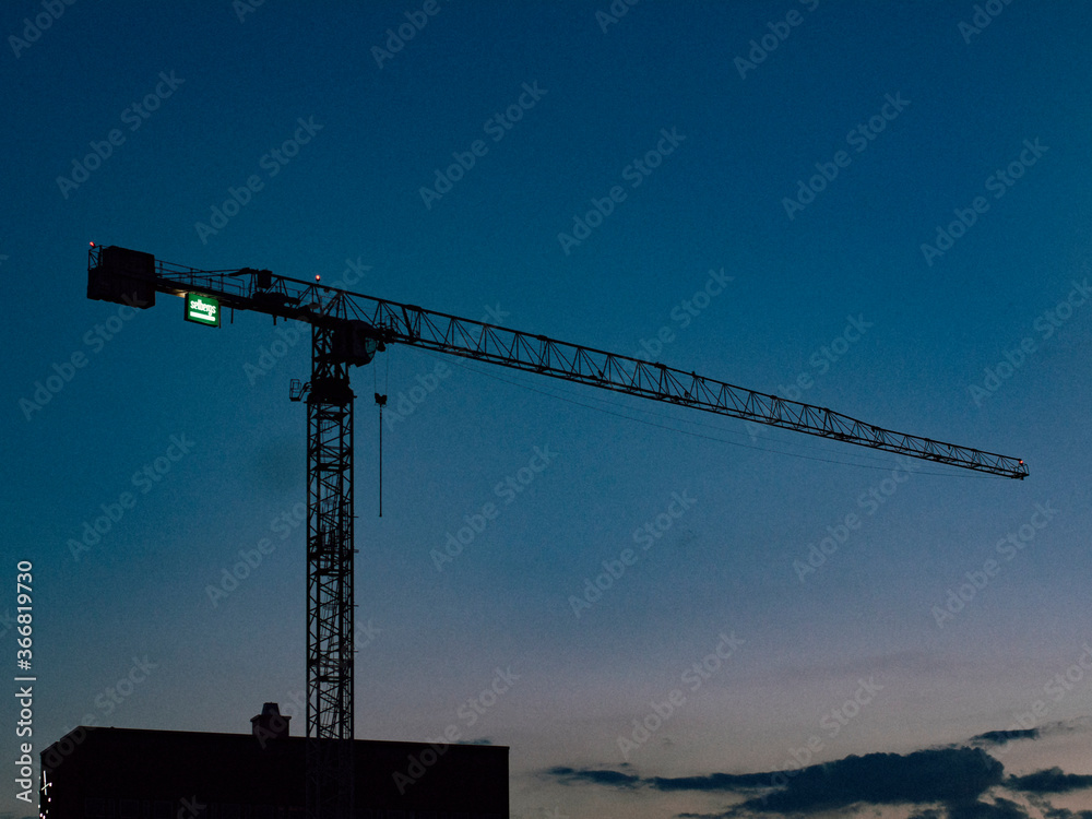 construction site with crane