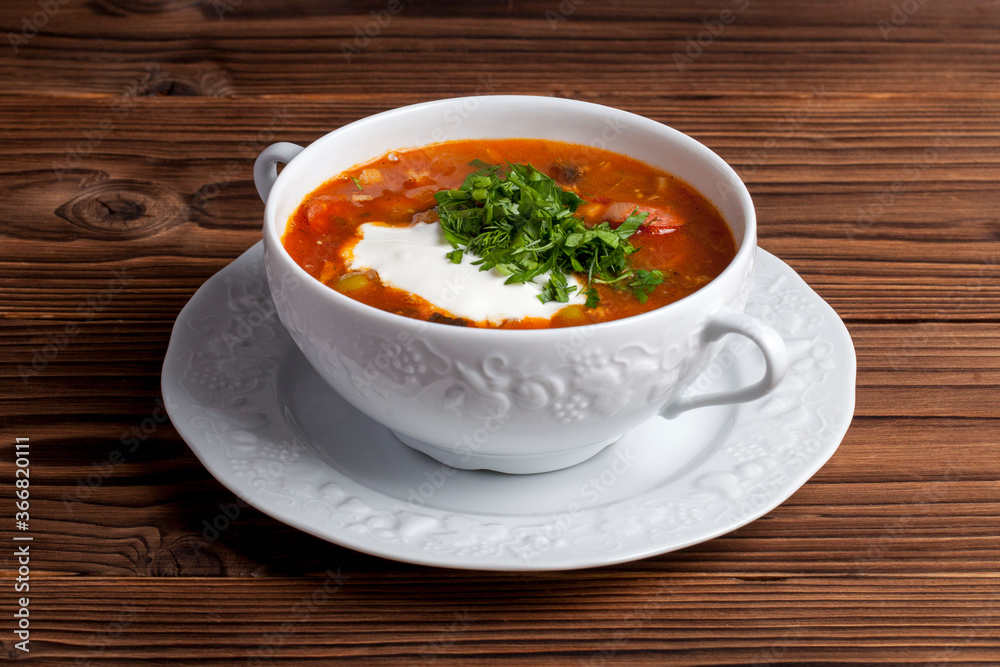 soup with vegetables and sour cream soup with vegetables and sour cream