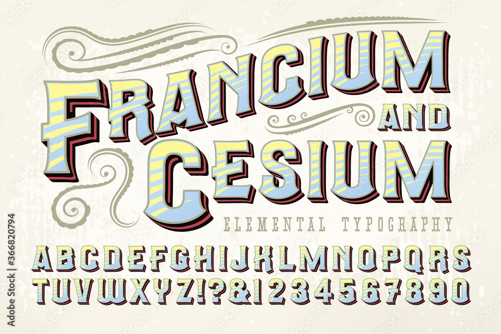 Francium & Cesium is an Ornate Font with a Quaint Old West, Circus, Carnival, or Steampunk Look Francium & Cesium is an Ornate Font with a Quaint Old West, Circus, Carnival, or Steampunk Look