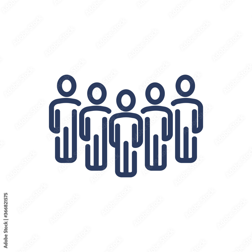 Community thin line icon. Big group of people, staff, team isolated outline sign. People, society, human resource concept. Vector illustration symbol element for web design and apps Community thin line icon. Big group of people, staff, team isolated outline sign. People, society, human resource concept. Vector illustration symbol element for web design and apps