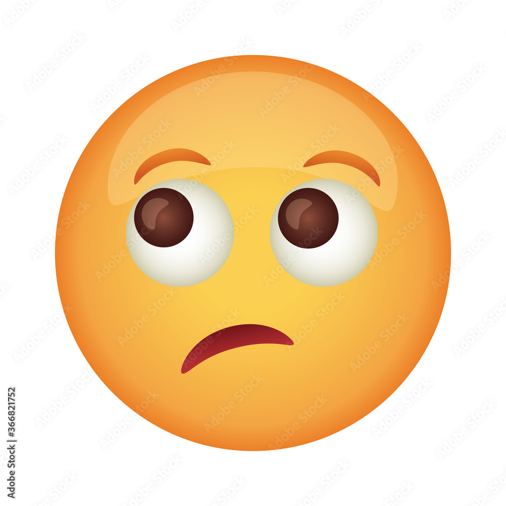 Fototapeta premium sad emoji face classic flat style icon