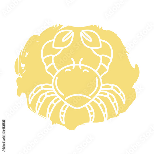 cancer zodiac sign block style icon