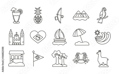 bundle of brazil set icons