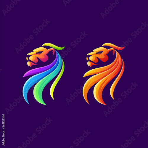 Logo, Abstract Logo, illustration, lion, abstract, modern, design, digital, 
creative, power, king, logo, wildlife, leo, wolf, black, Colors