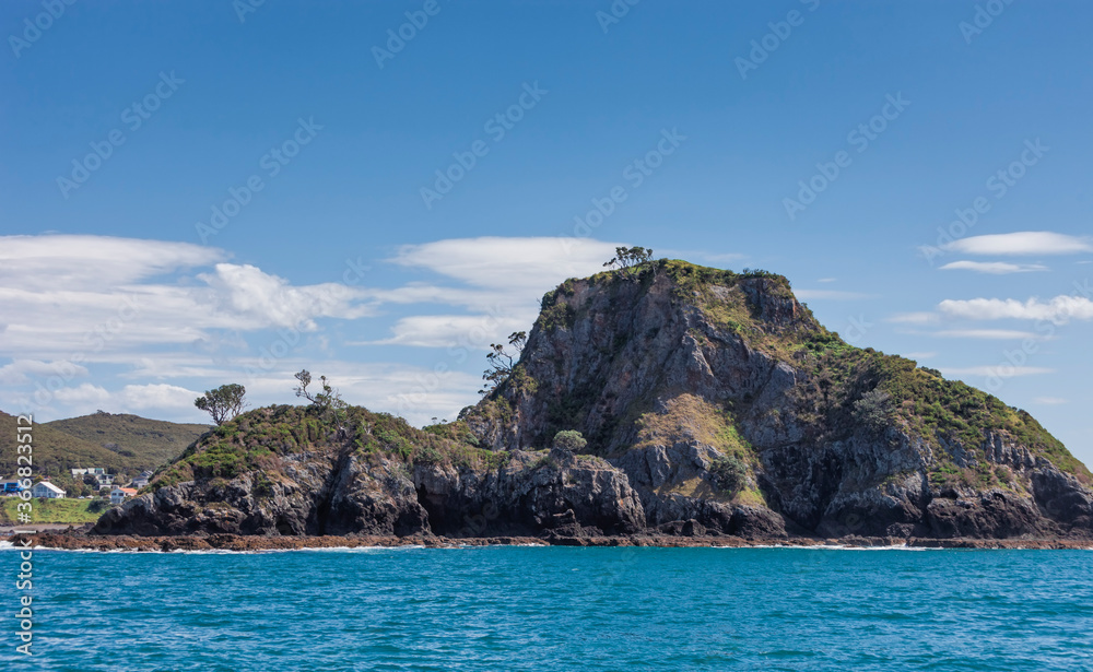 Rocky coastline in Bay of Islands, New Zealand